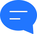 icon showing a blue chat for amedia social support team