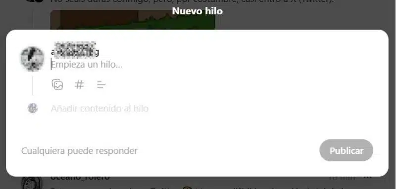 Ventana para publicar en Instagram Threads