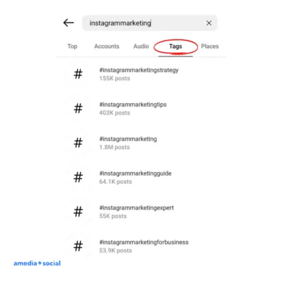 Utiliza hashtags relevantes en Instagram