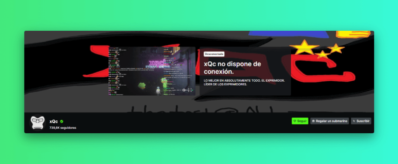 una captura de pantalla de canal de kick de xqc